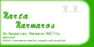 marta marmaros business card